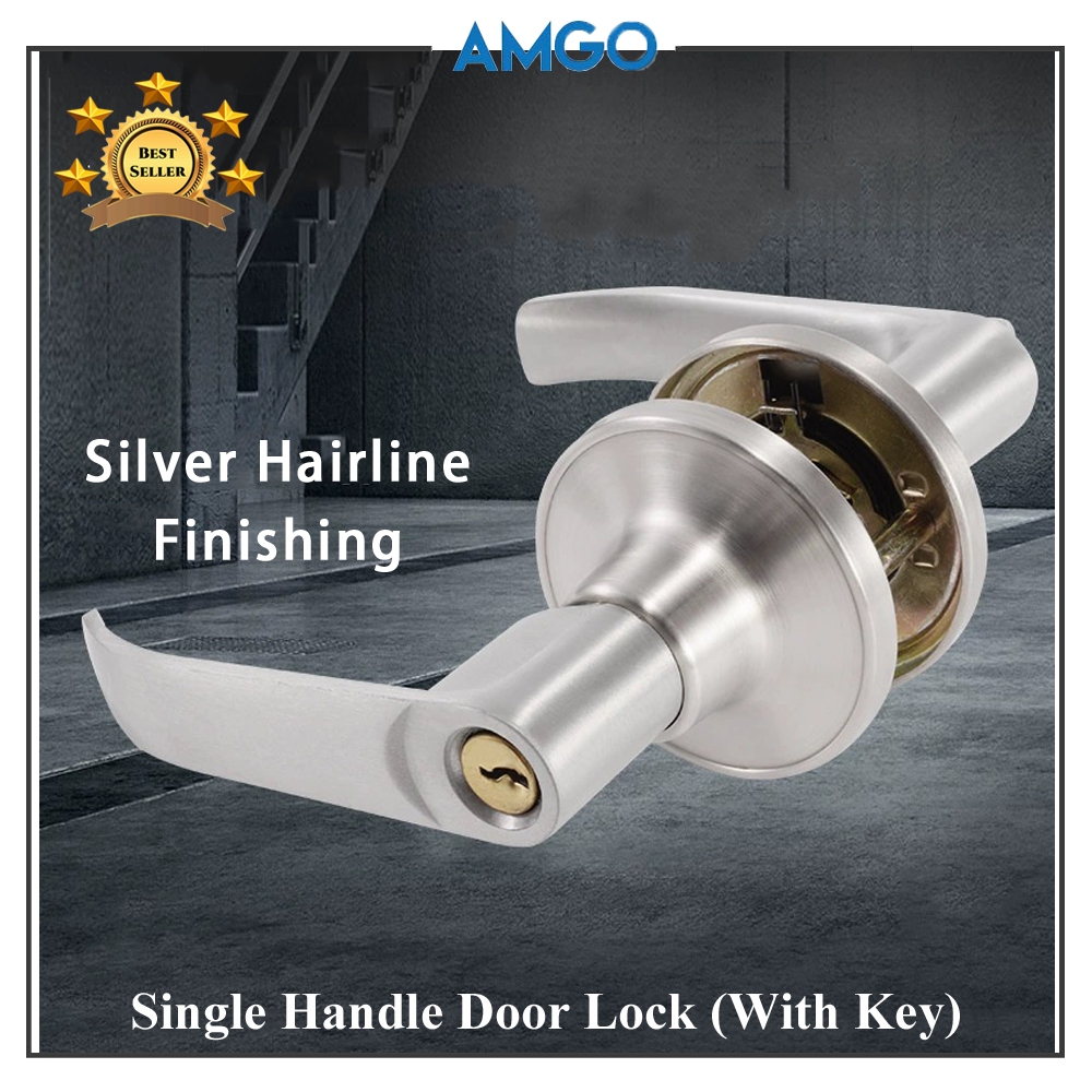 AMGO Tubular Lever Cylindrical Cylinder Door Lock Tombol Pintu Bilik ...