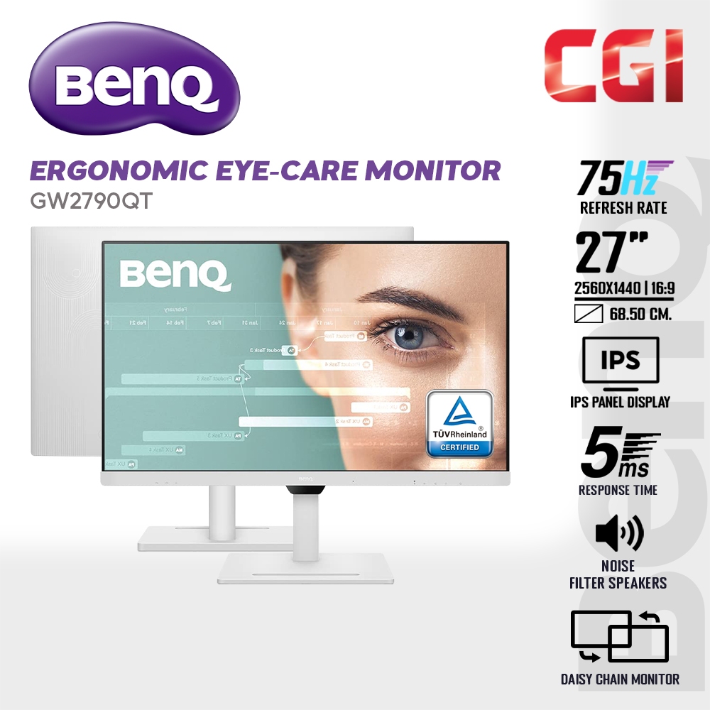 BenQ GW2790QT 27 1440p Monitor (White) GW2790QT B&H Photo Video