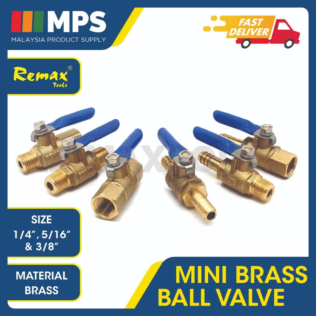 Mini Brass Ball Valve Pack Of 10 - M X F, 1/8