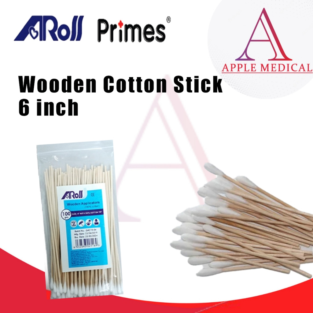 Aros / Primes Wooden Applicators/Wooden Cotton Stick / Aplikator Kayu