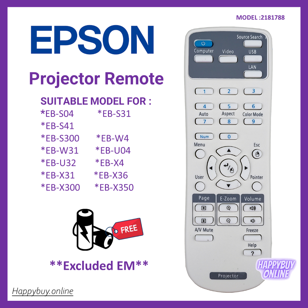 EPSON Projector Remote Control EPSON Projektor EB Series Projector