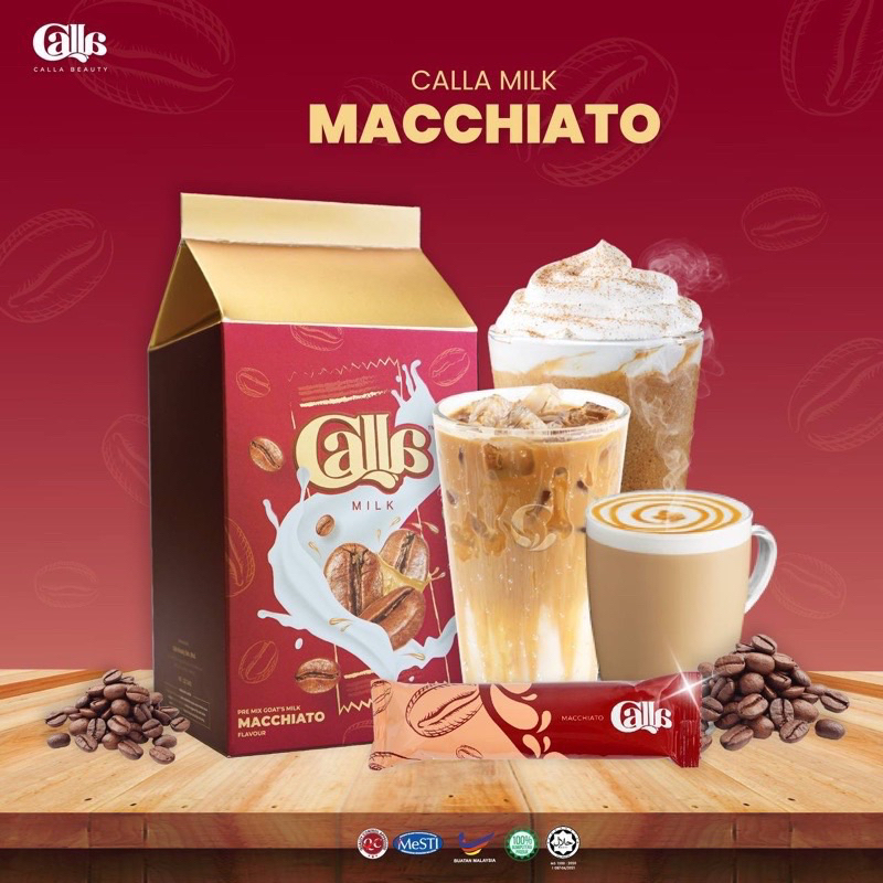 [SALES] Calla Milk Macchiato 15 Sachets x 25g FREE SHAKER Susu Kambing ...