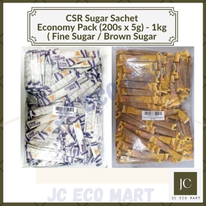 CSR Sugar Sachet Economy Pack (200s x 5g) 1kg ( Fine Sugar Sachet