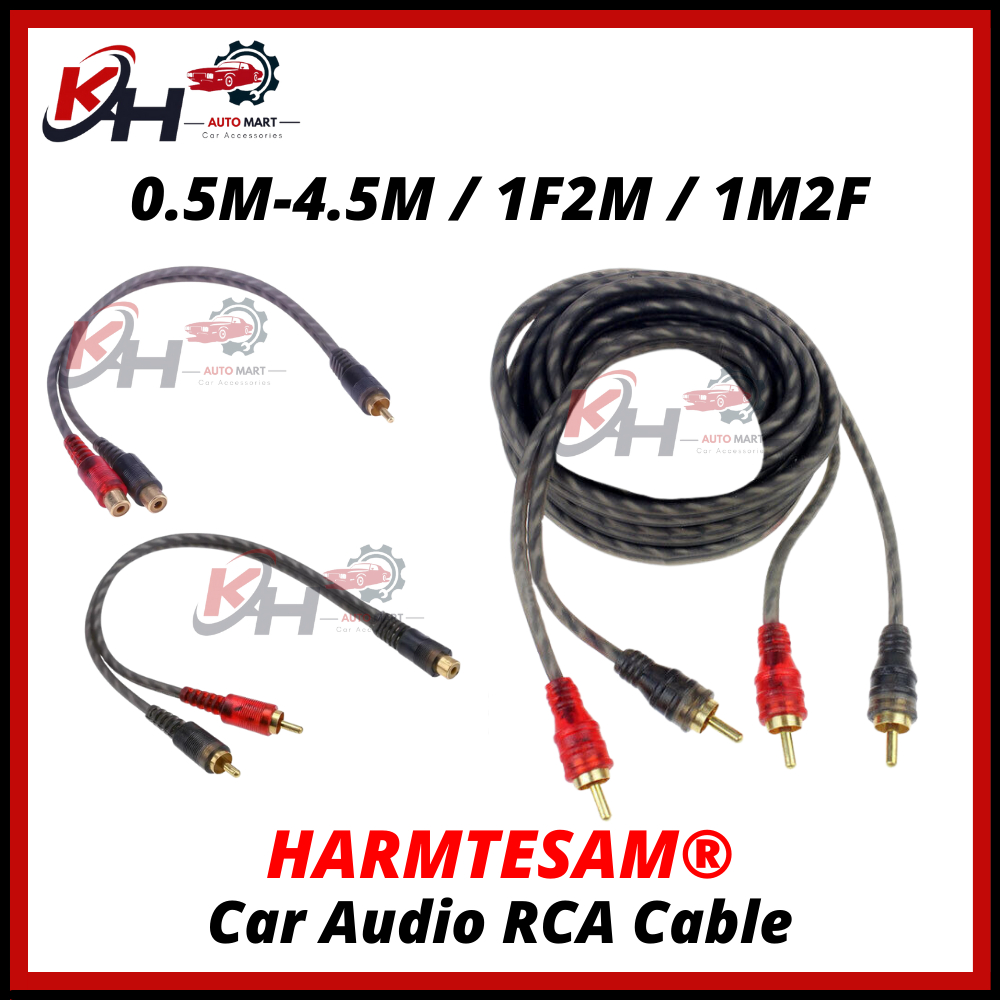 HARMTESAM SOUND Car Audio RCA Cable 0.5m 1.0m 2.0m 4.5Meter 1M2F 2M1F