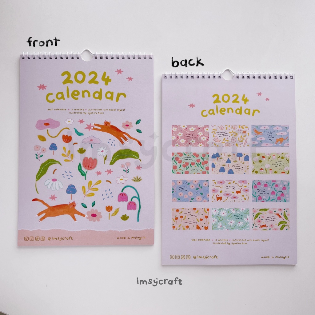 (Defect Sale) 2024 Illustrated Wall Calendar | Shopee Malaysia