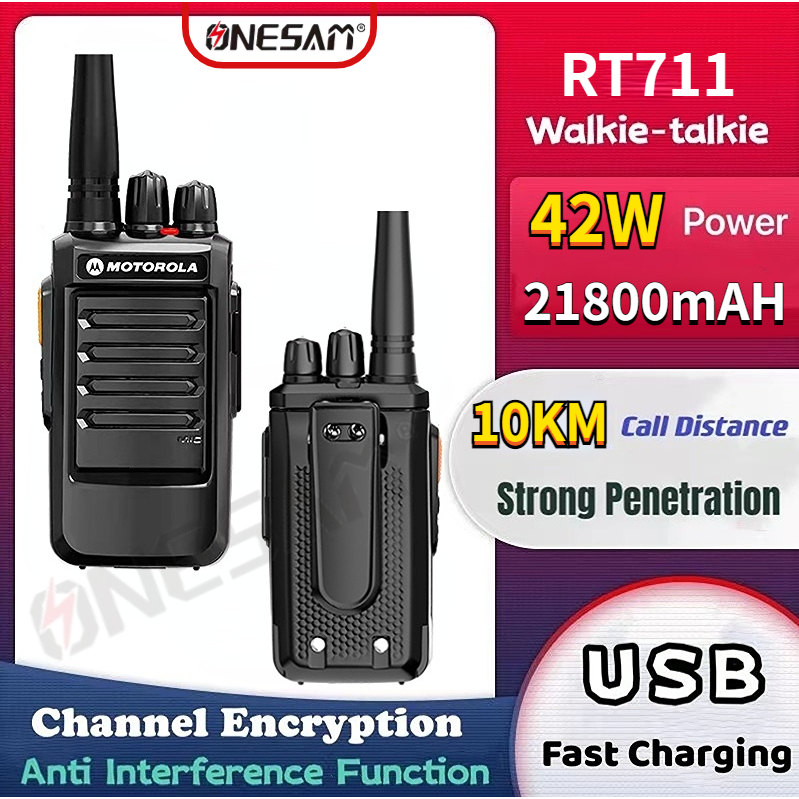 Motorola Walkie Talkie UHF 10KM 25Days Long Standby USB Charging Super