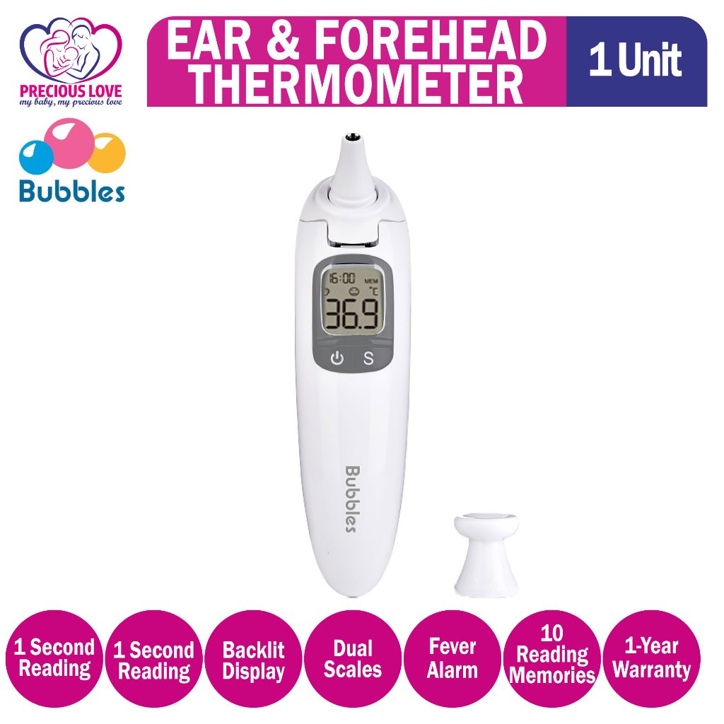 Bubbles Ear & Forehead Thermometer MDA Reg GB2309522-95728 (BUE1215 ...