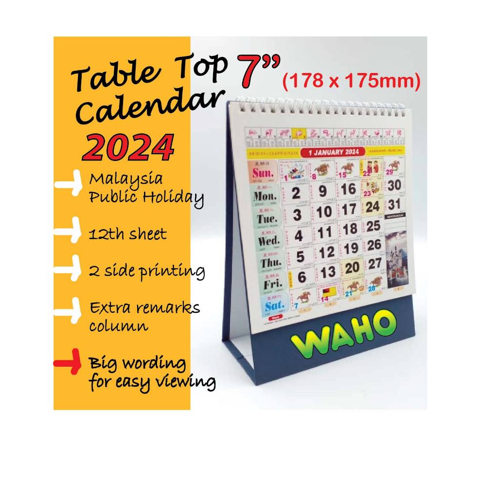 7" Table Calendar Horse 2024 Kalendar Kuda 2024 跑马日历 2024 Racing Horse