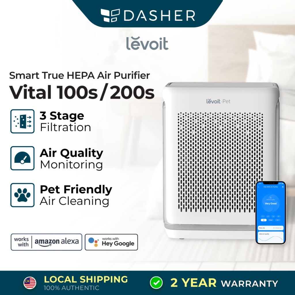 Levoit Vital 100s/200s Air Purifier Pet Care Hair Allergies Odors ARC