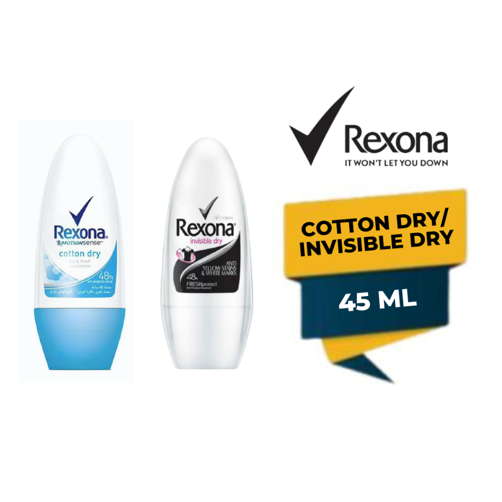 REXONA WOMEN ROLL-ON (INVISIBLE DRY, COTTON DRY) 45 ML | Shopee Malaysia