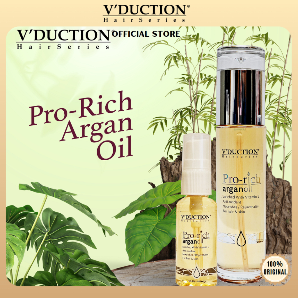V'DUCTION PRO RICH ARGAN OIL HAIR SERUM 30ML / 120MLVDUCTION Shopee