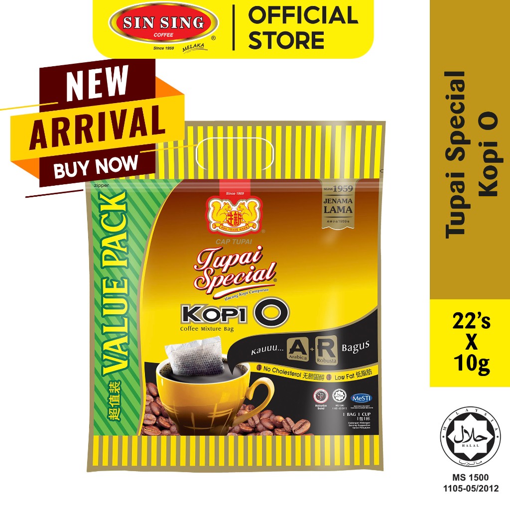 [NEW ARRIVAL] CAP TUPAI Melaka Special Kopi O Bag (22's x 10g ...