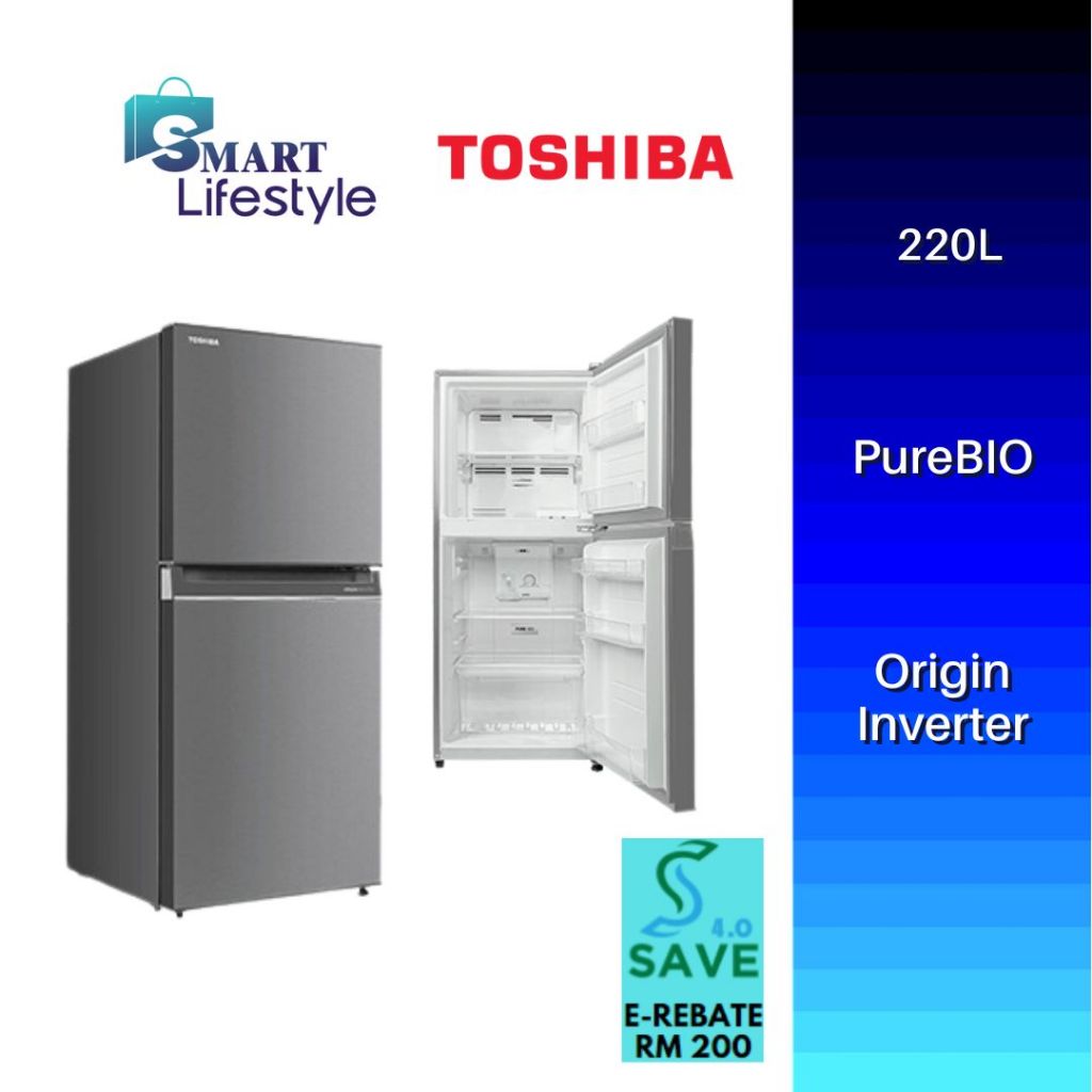 《Save 4.0》Toshiba 2 Door Refrigerator(203L) GR-RT230WE-PMY (220L) GR ...