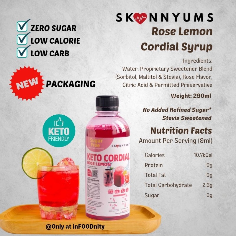SKINNYUMS Sugar Free Syrup Keto Syrup Keto Drink Sirap Kordial Tanpa