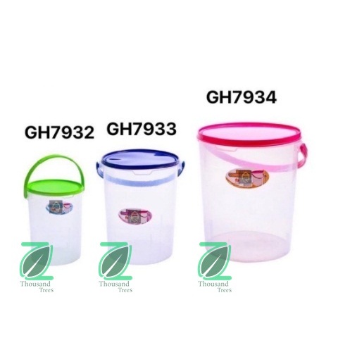 Twins Dolphin GH BPA-Free Plastic Round Container Rice With Handle ...