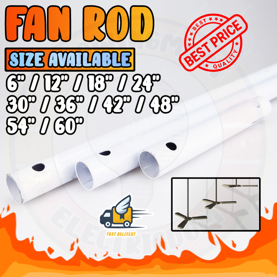 Ceiling Fan Rod KDK/PANASONIC ANY Fan Rod Extension 6" 8" 12" 18" 24