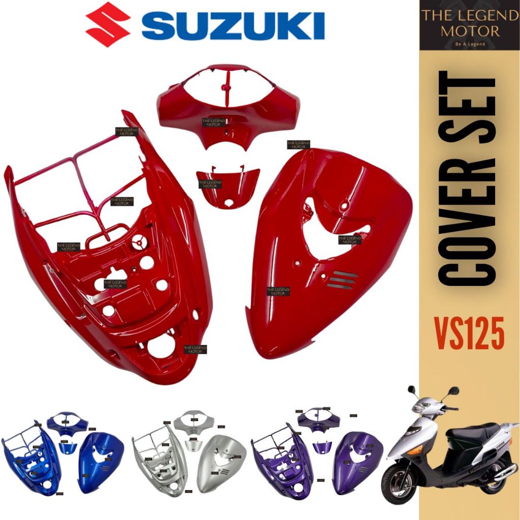 VS125 Cover Set Coverset Body Caver Kaver Kaverset Complete Black Blue ...