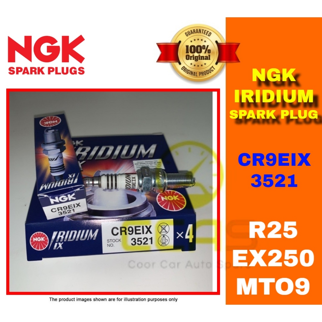 NGK IRIDIUM CR9EIX (1PC) R25 EX250 MTO9 UNIVERSAL (ORIGINAL100%) PLUG ...