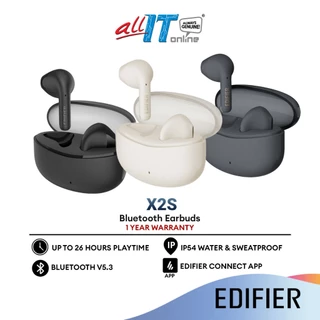 Edifier X2S Earbuds - Bluetooth V5.3 | Edifier Connect App l Built In Mic l IP54 l Touch Control | Volume Control