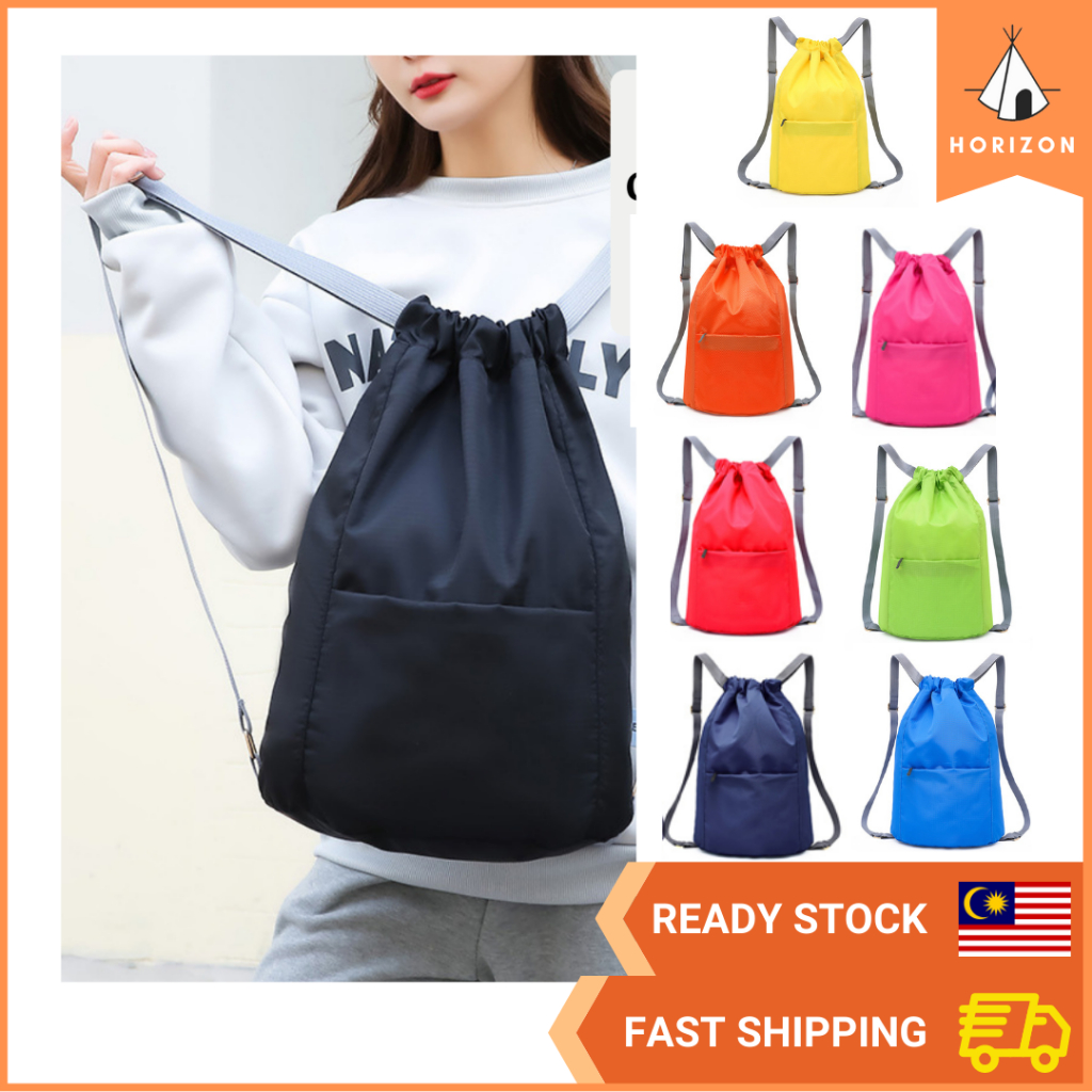Waterproof Drawstring Bag Gym Hiking Travel Outdoor String Bag
