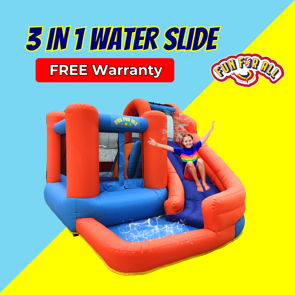 𝐅𝐔𝐍 𝐅𝐎𝐑 𝐀𝐋𝐋 3in1Inflatable Kids Water Slide Pool Kolam Mandi Budak