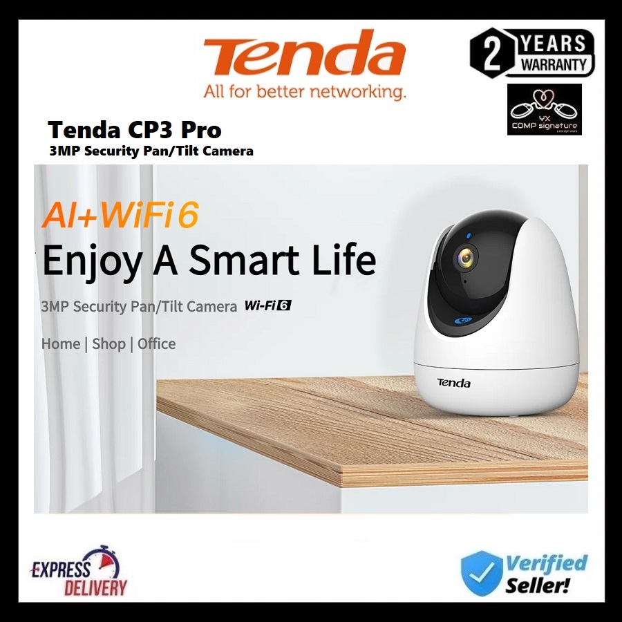 Tenda CP3 / CP3 PRO 360 Ai Smart Wireless WiFi Cloud Camera 1080P [CCTV