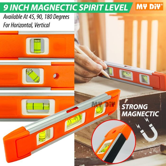 MYDIYHOMEDEPOT ANTON 9” Magnectic Spirit Level / Spirit Level Bubble