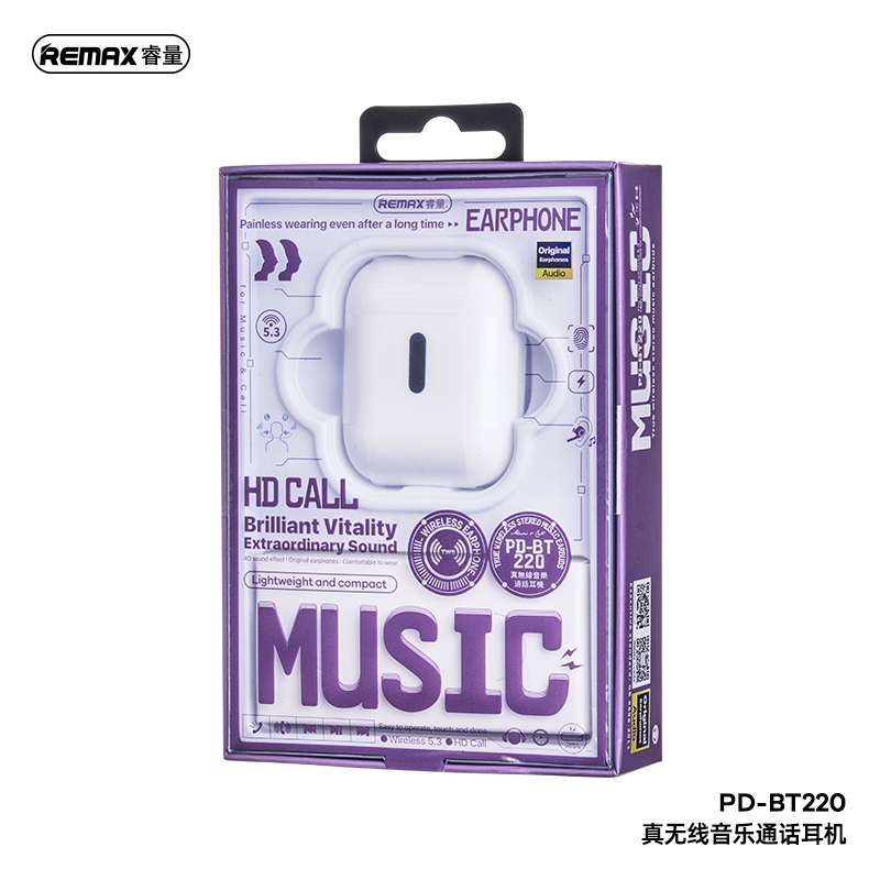 REMAX PD-BT220 TRUE WIRELESS STEREO MUSIC EARBUDS V5.3 (WHITE) | Shopee ...