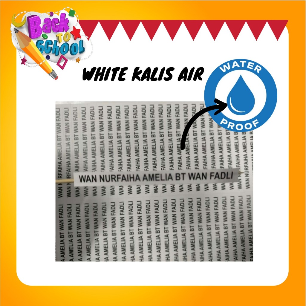 Name Sticker Label Buku Alat Tulis Stationery Waterproof Stiker Nama ...
