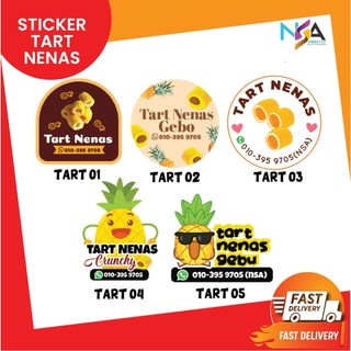 Sticker Tart Nenas Raya | Label Kuih Raya Custom Nama & Jenama | Shopee ...