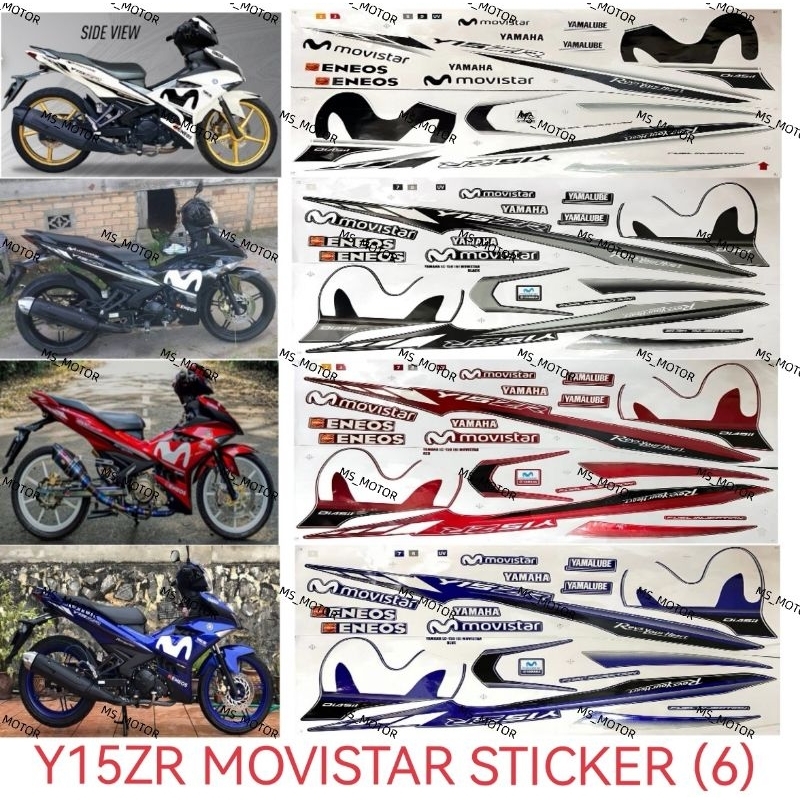 Y15ZR MOVISTAR BODY COVER STICKER STRIPE COVER SET M PUTIH (6) WHITE ...