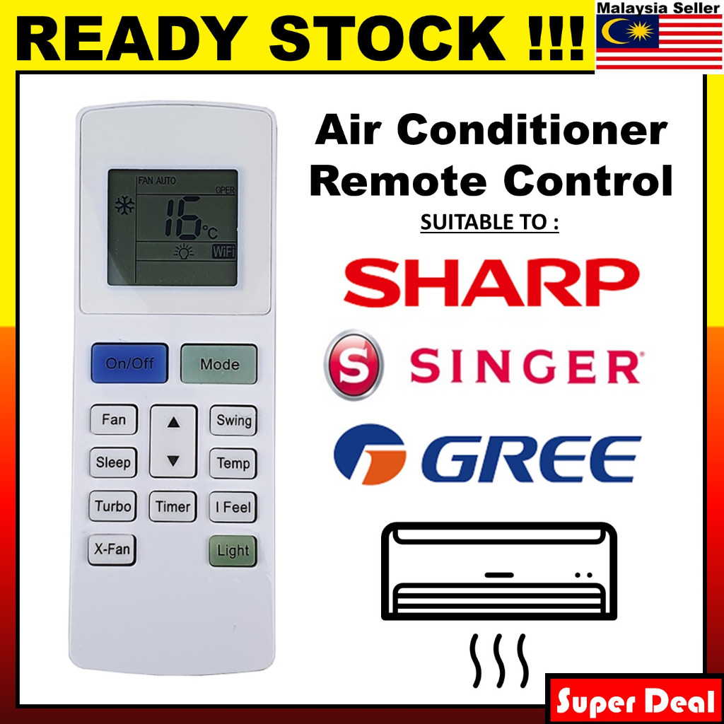 SHARP / GREE / SINGER Air Cond Aircon Aircond Remote Control ...