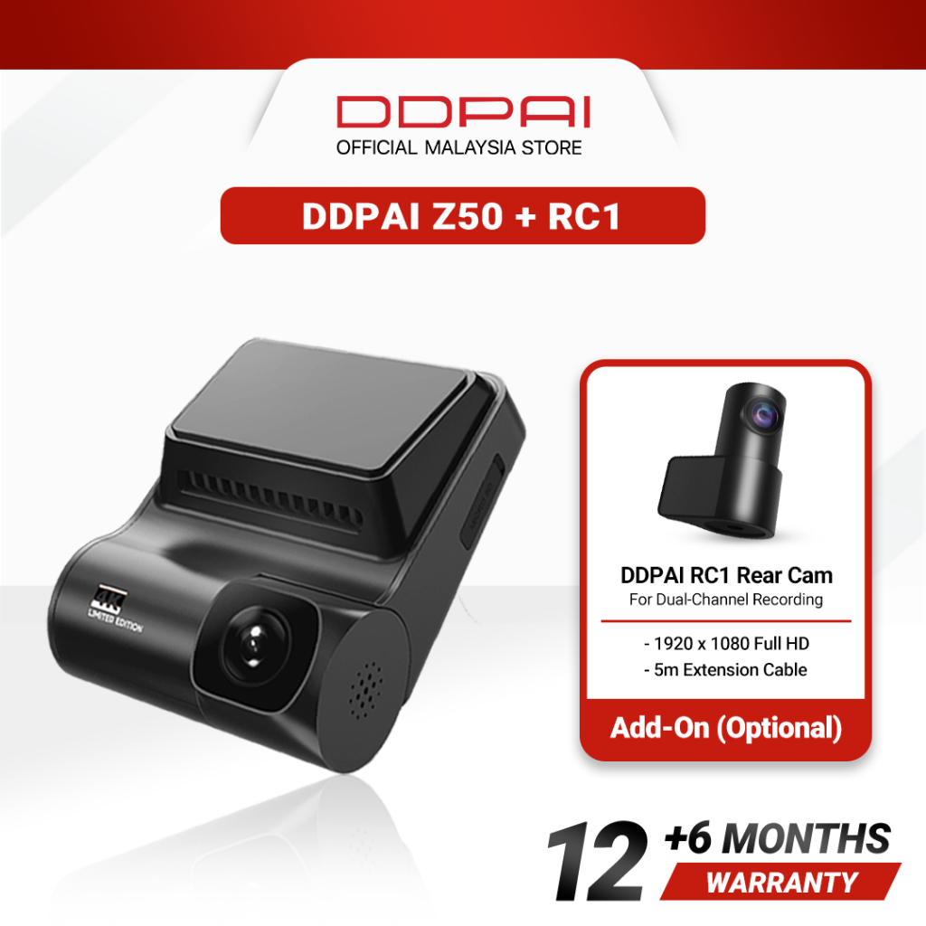 DDPAI Dash Cam N1 Dual Front & Rear Recording NightVIS 1296P Dash Cam  Recorder