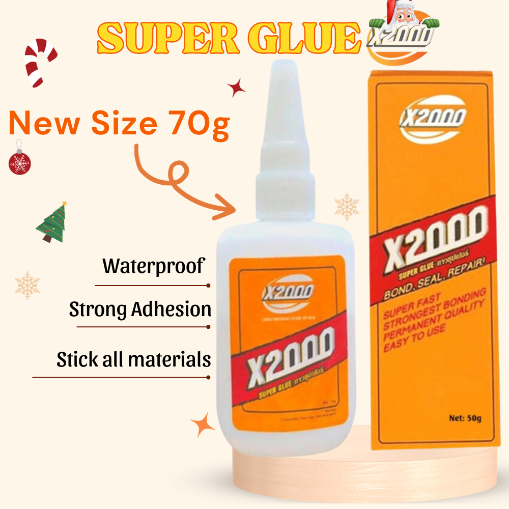 Glue x2000 original Multi purpose glue adhesive super strong liquid, use  for all materials 50g/70g super gam