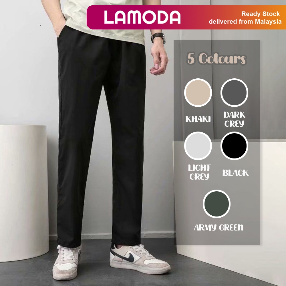 [M-5XL][Lamoda]EDISON Men Casual Pants Straight Cut Long Thin Pants ...
