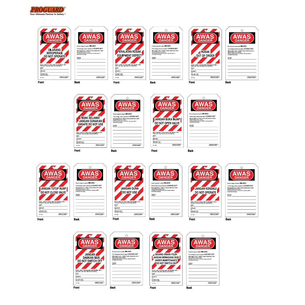 Proguard Lockout Tagout Do Not Operate Dilarang Beroperasi Tag Work ...