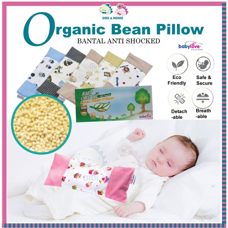 Babylove Baby Organic Bean Pillow Bantal Kacang Anti Shocked