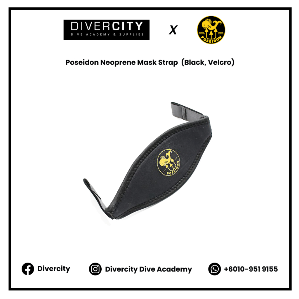 Poseidon Neoprene Mask Strap (Black, Velcro) | Shopee Malaysia
