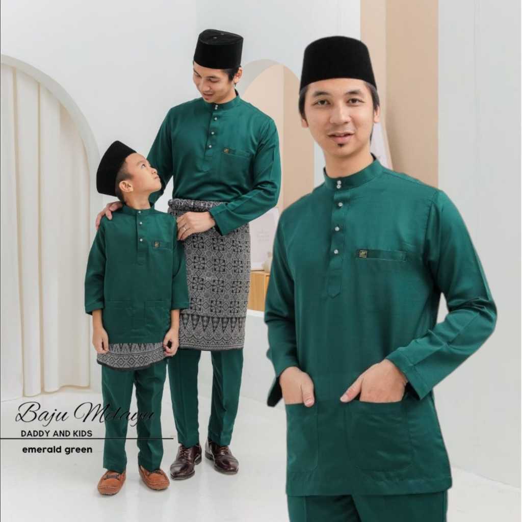 Baju Melayu Moden Warna Emerald Green ∘ Design Cekak Musang Set ...