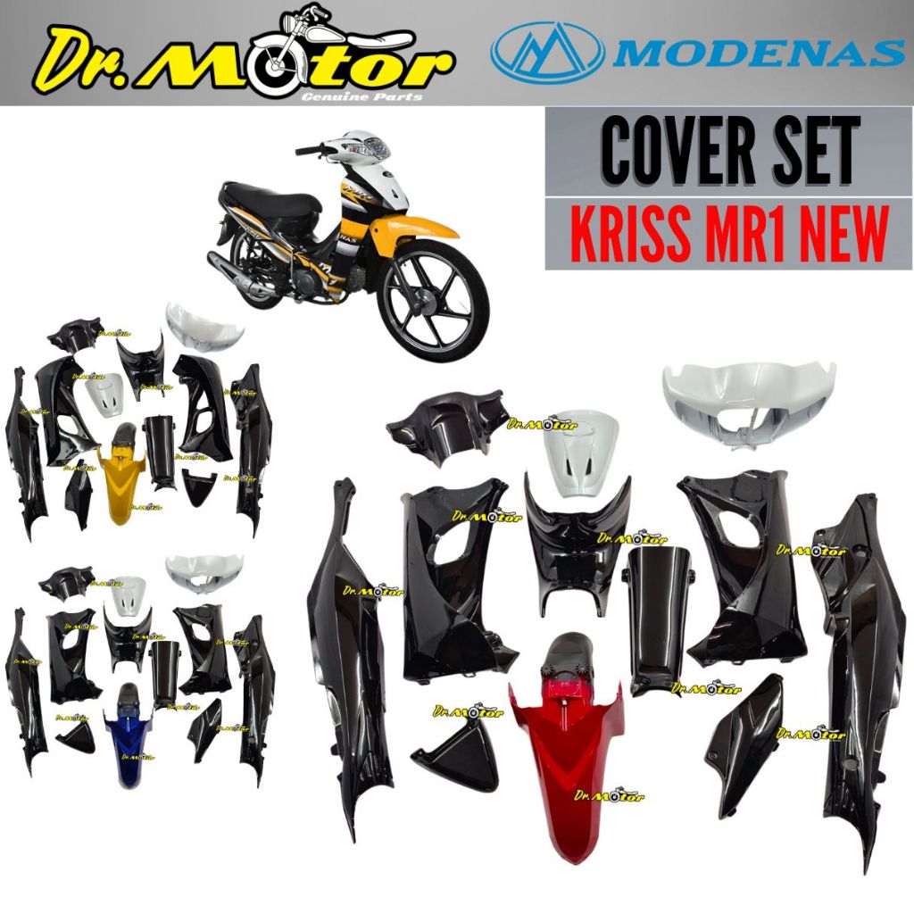 Modenas Kriss Mr New Mr New Coverset Cover Set Body Caver Kaver Body Set Complete Yellow Blue