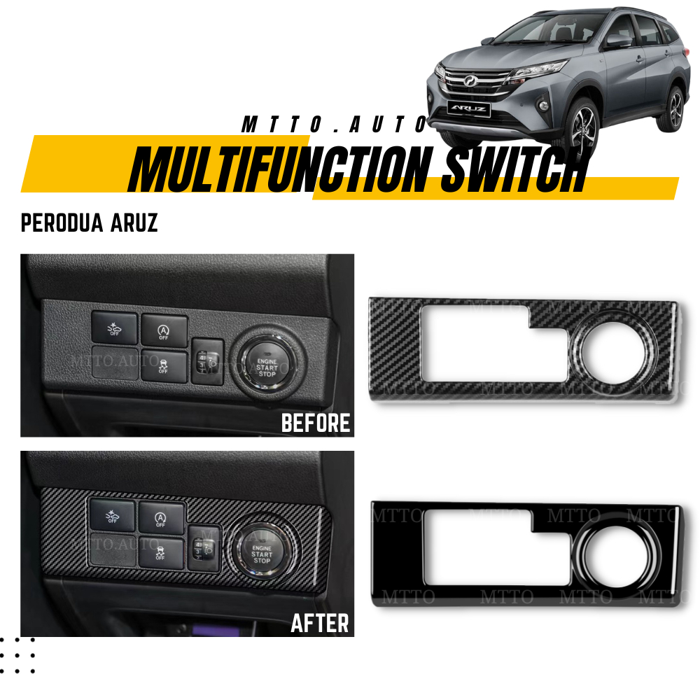 MTTO Perodua Aruz Interior Car Multifunction Switch Button Frame Cover