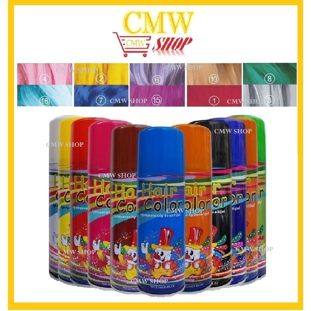 Hair Colour Spray / Color Hair Spray Fashion (125ML/120ML) Shopee