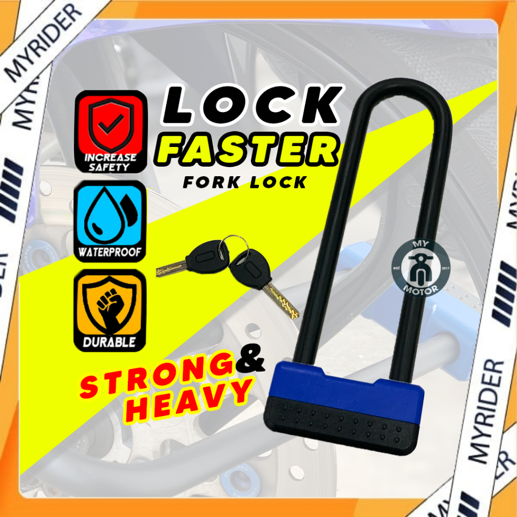 Fork Lock Heavy Duty Security Chain Lock Motorcycle Motosikal Motor ...