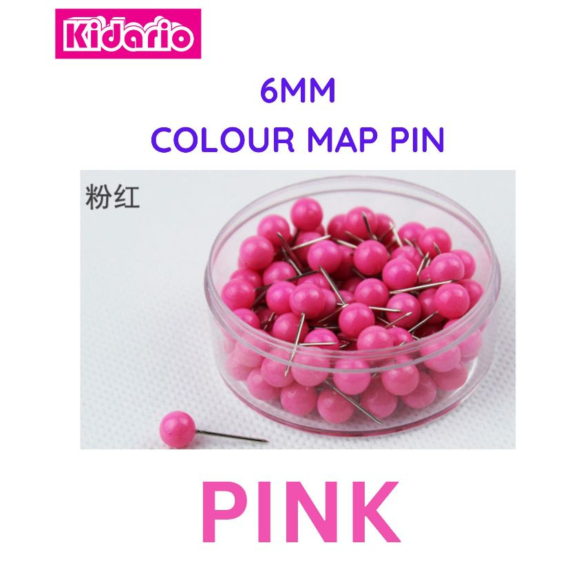 [ 6mm MAP PINS ] KIDARIO STAINLESS STEEL COLOUR MAP PINS (100pcs ...