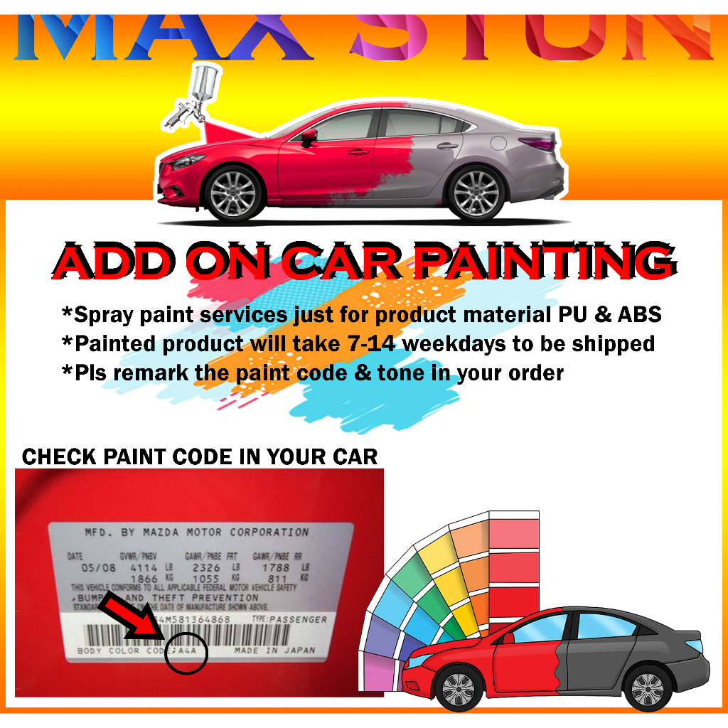 ADD ON CAR BODYKIT PAINTING SERVICES JUST FOR PRODUCT MATERIAL ABS AND