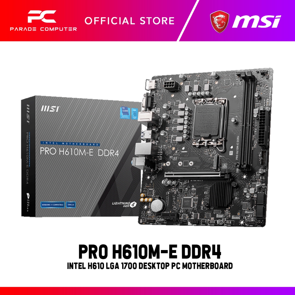 MSI PRO H610ME DDR4 mATX PC INTEL MOTHERBOARD Shopee Malaysia
