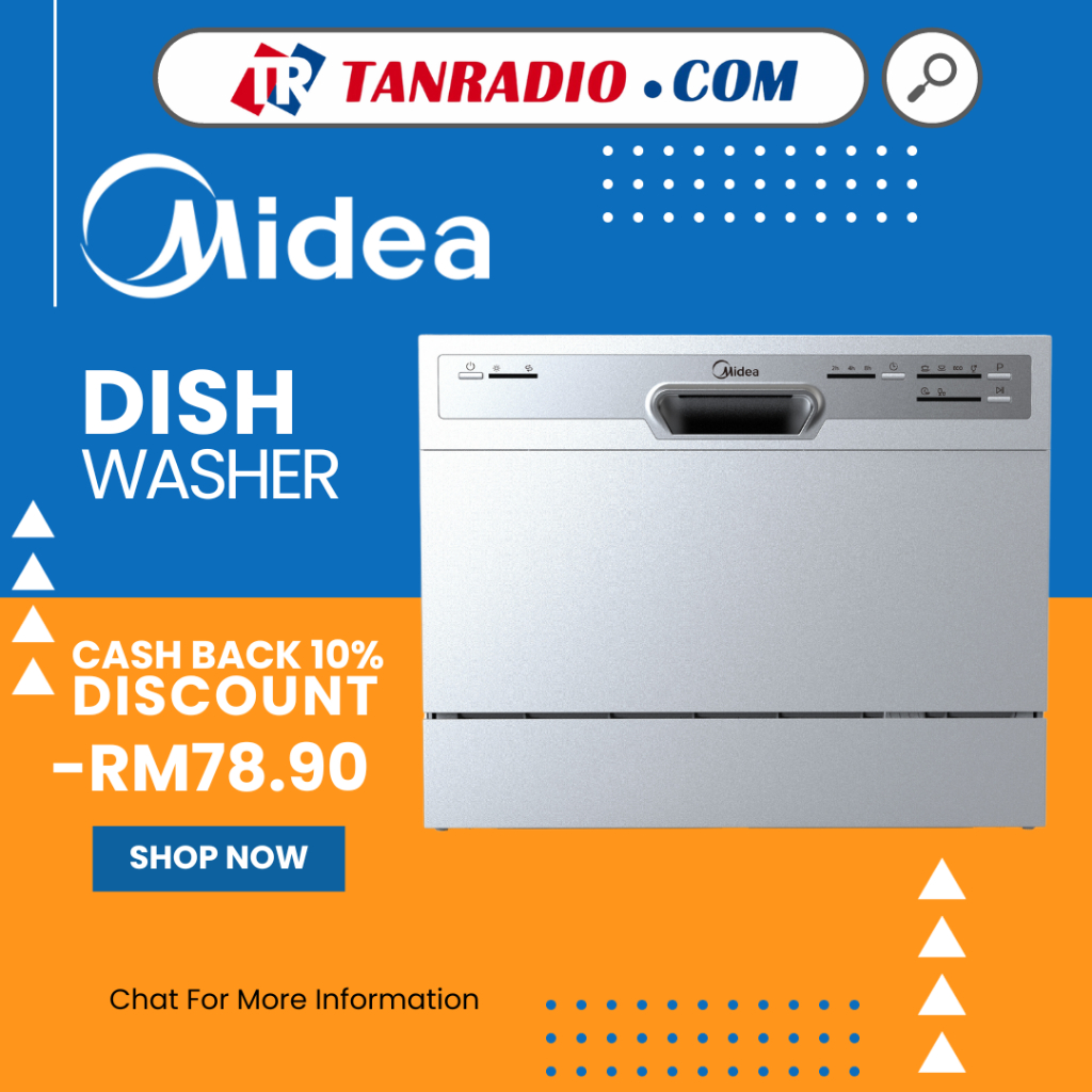 Midea WQP63607 Table Top Dishwasher MESIN MEMBASUH PINGGAN Shopee