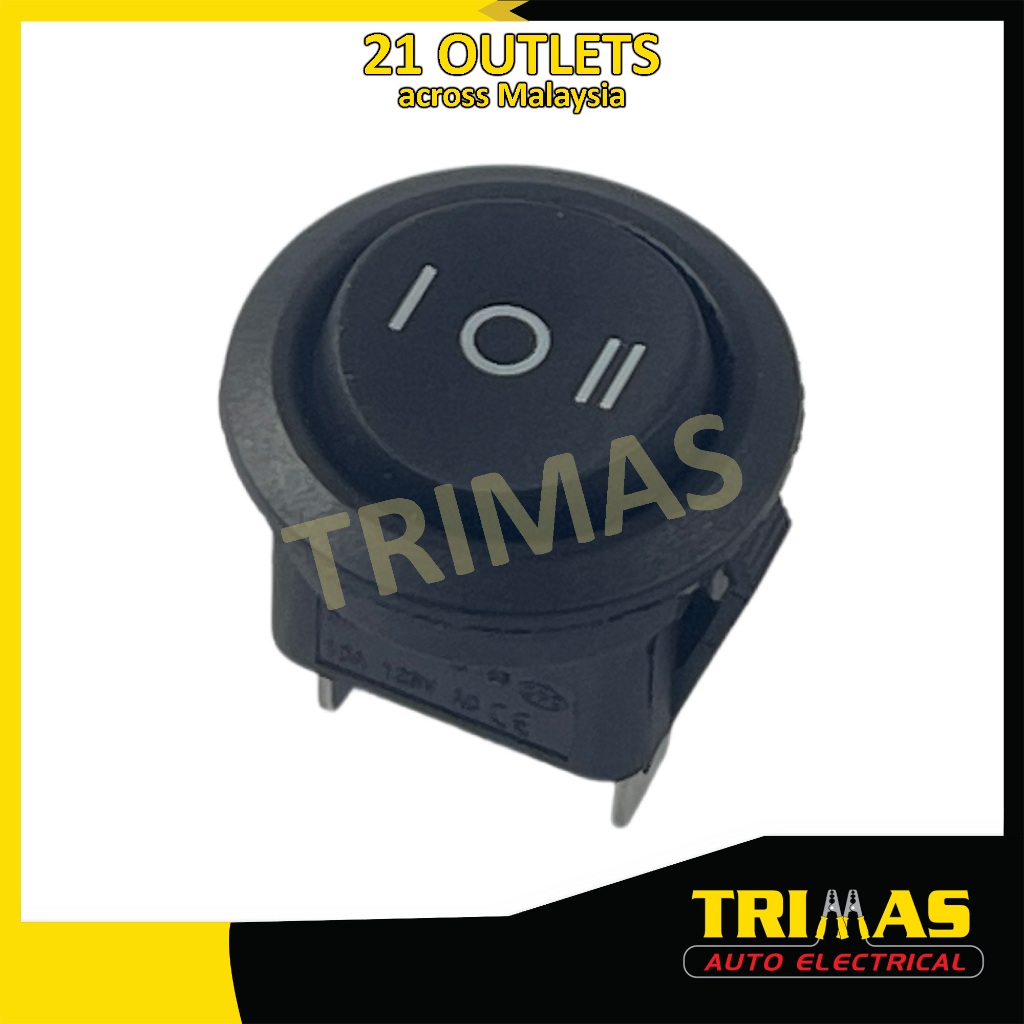 3 Pin On Off On Round Boat Rocker Switch (1pc) | Shopee Malaysia