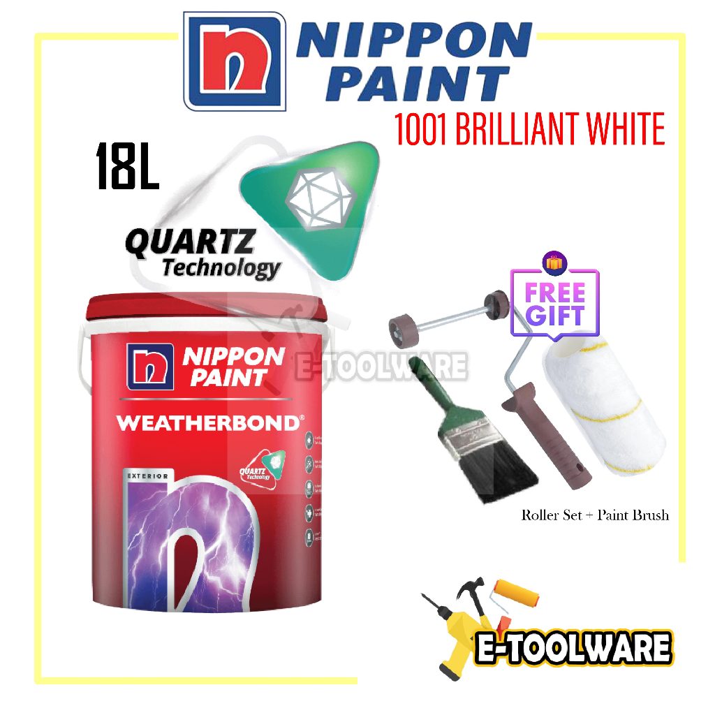 18L Nippon Paint Weatherbond 1001 Brilliant White | Shopee Malaysia