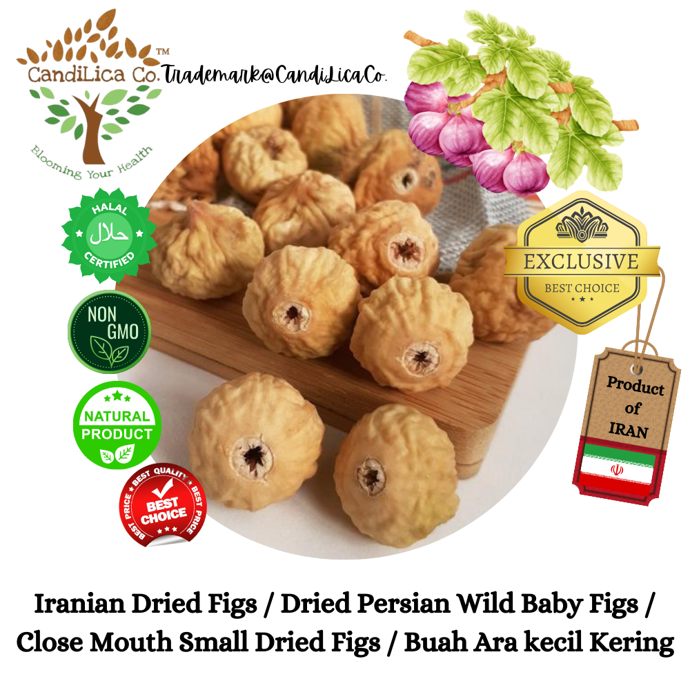 CandiLica Co. Iranian Dried Figs / Dried Persian Wild Baby Figs / Buah